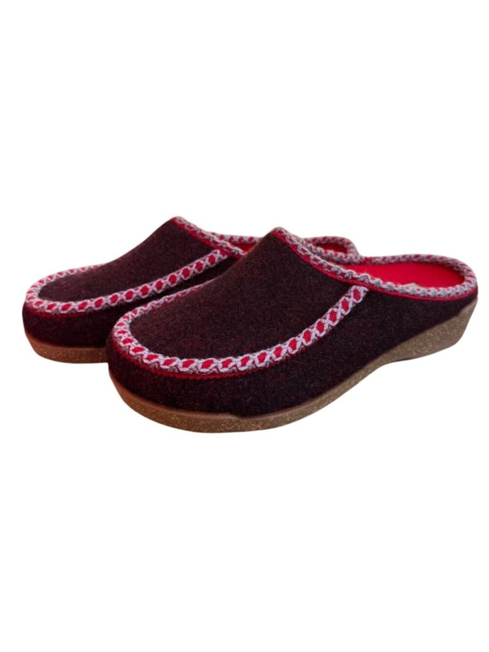Taos Woolma Deep Red Size 6- 6.5 Mule Clogs Wool Women's NWB